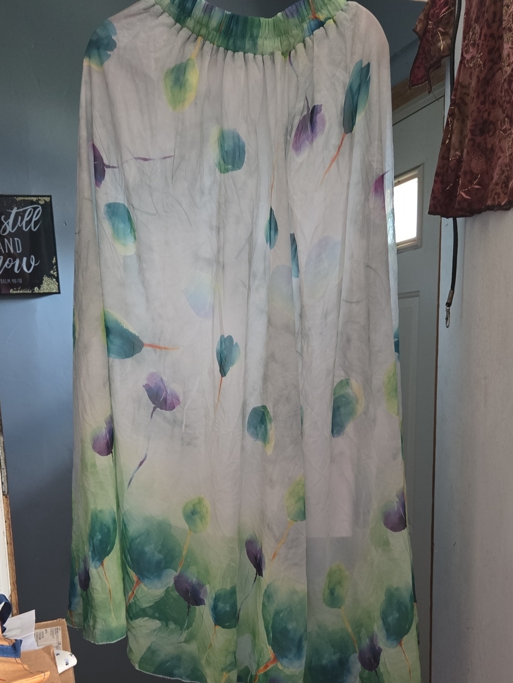 Afibi Brand Sheer Floral Print Maxi Skirt Size S
